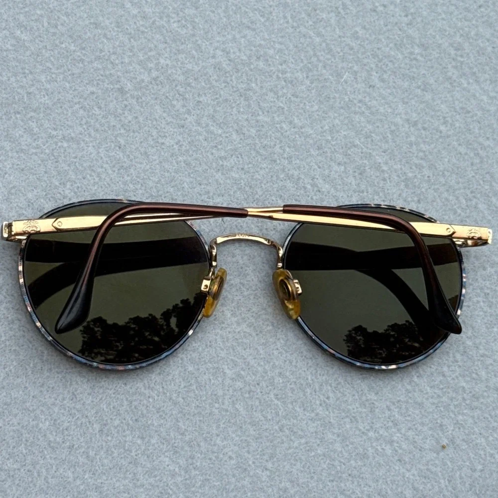 Vintage Brooks Brothers Sunglasses Round Tortoise Gold BB 101S 1006 Italy 52 20